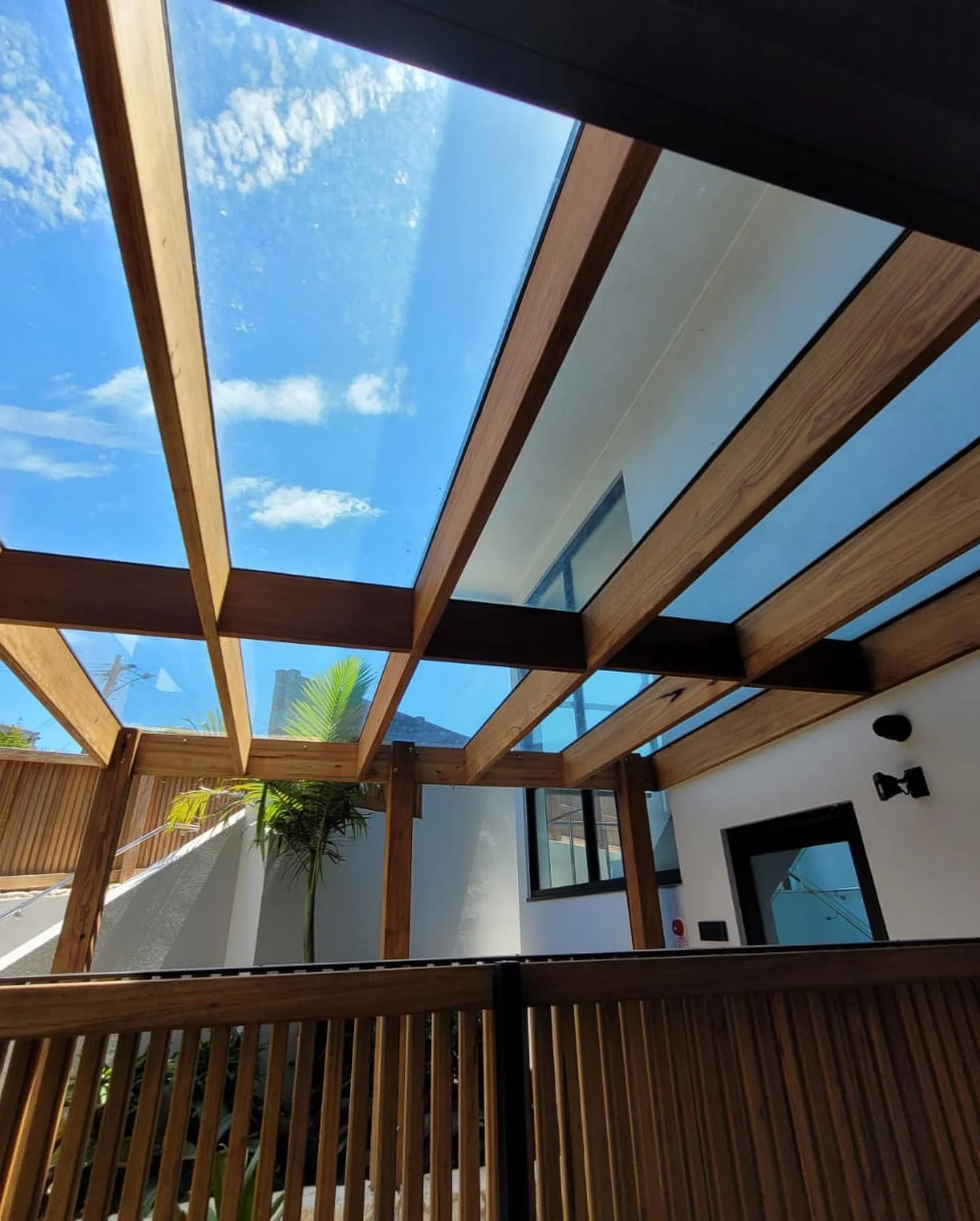 Glass awning