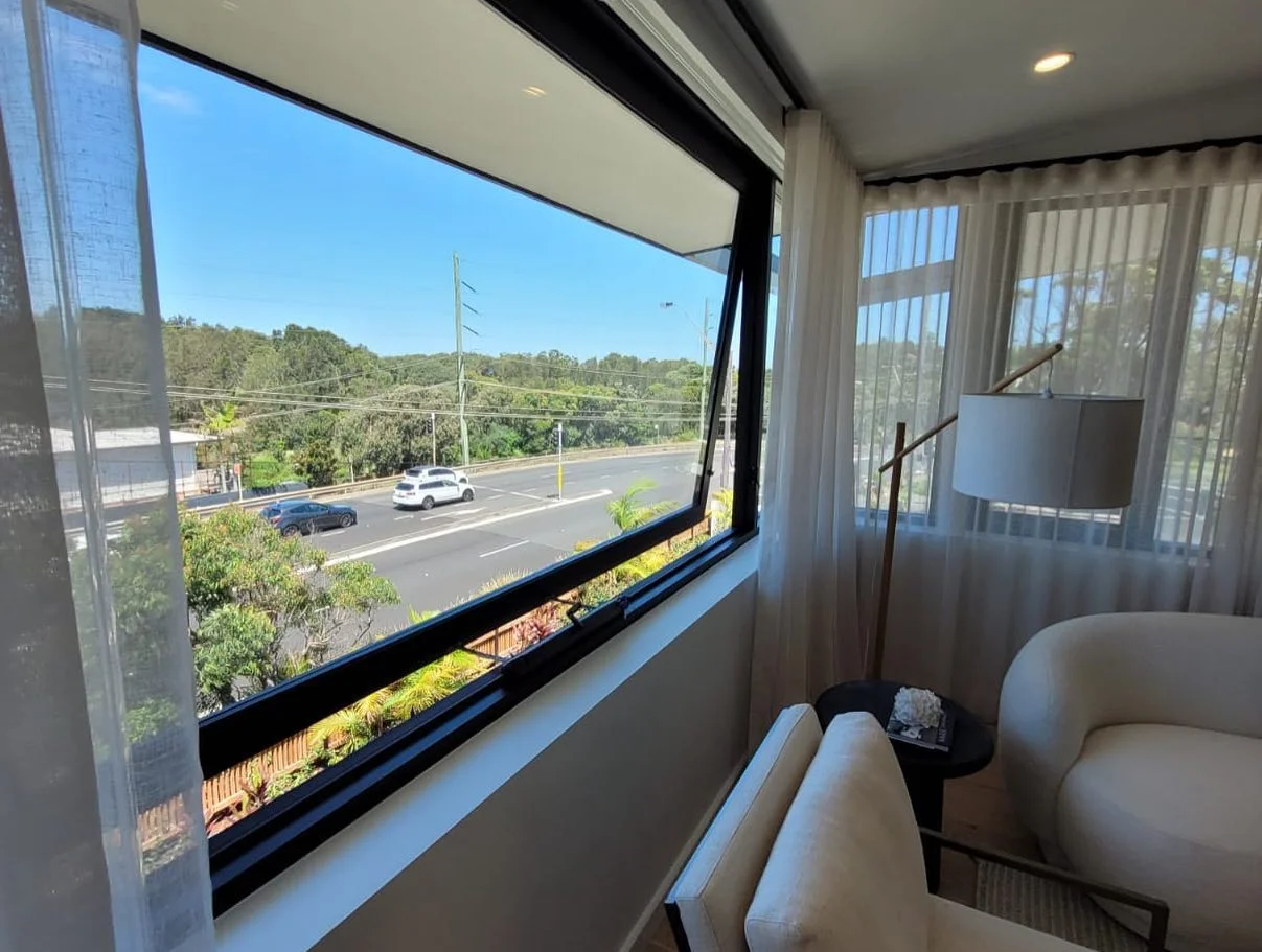 Custom made oversized awning panoramic window