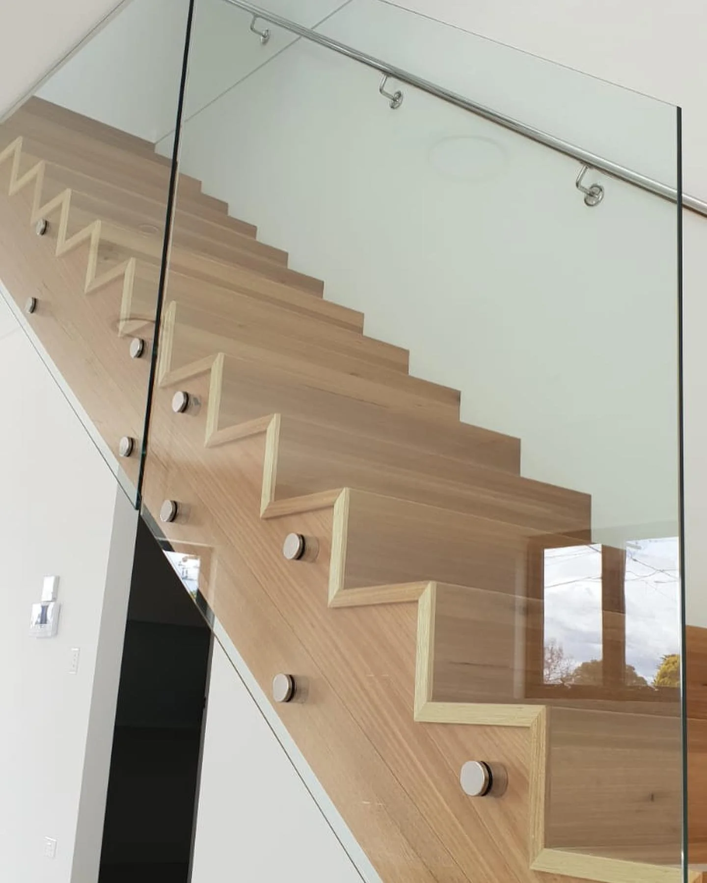 Custom made stairs glass balustrade