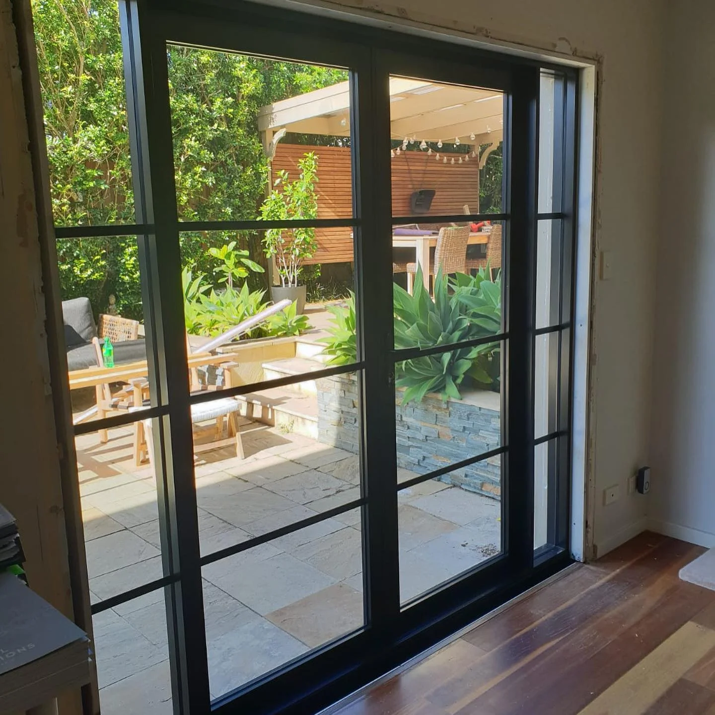 Custom made French doors, slimline aluminium alspec section