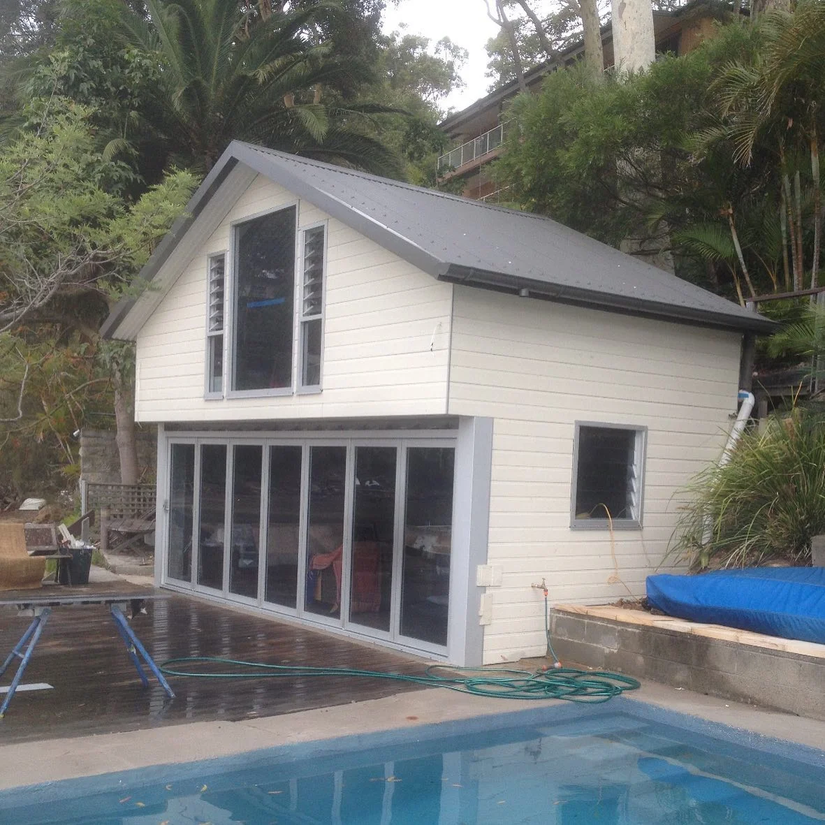 Boat shed renovation. One of our older projects. Very enjoyable To work on the bay.