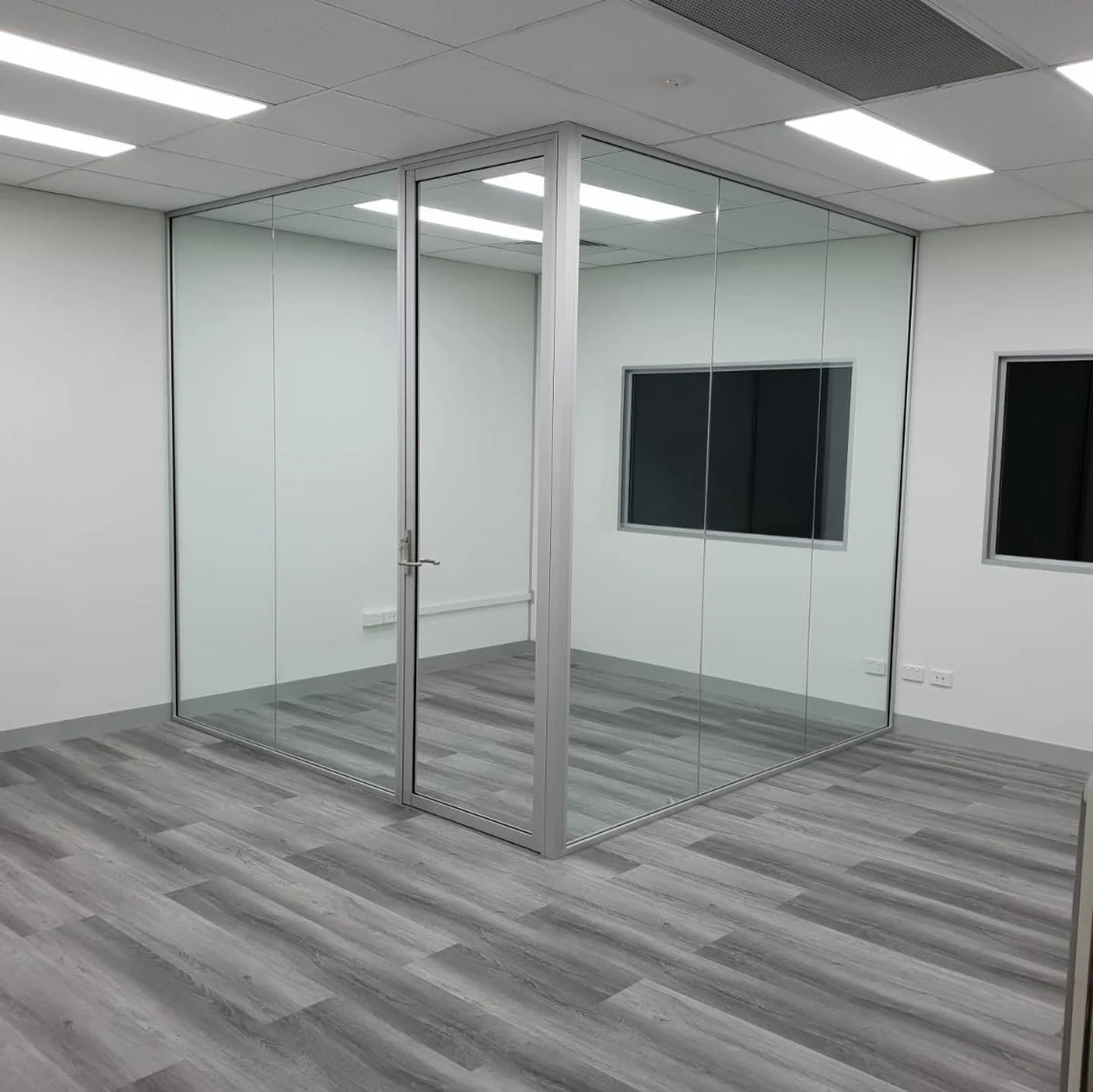 Structural steel mezzanine and office partition